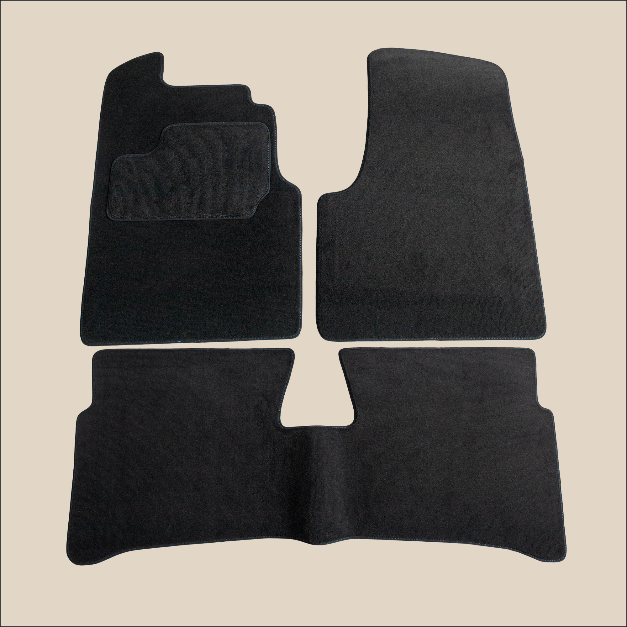 tapis surpiqure bleu renault 5