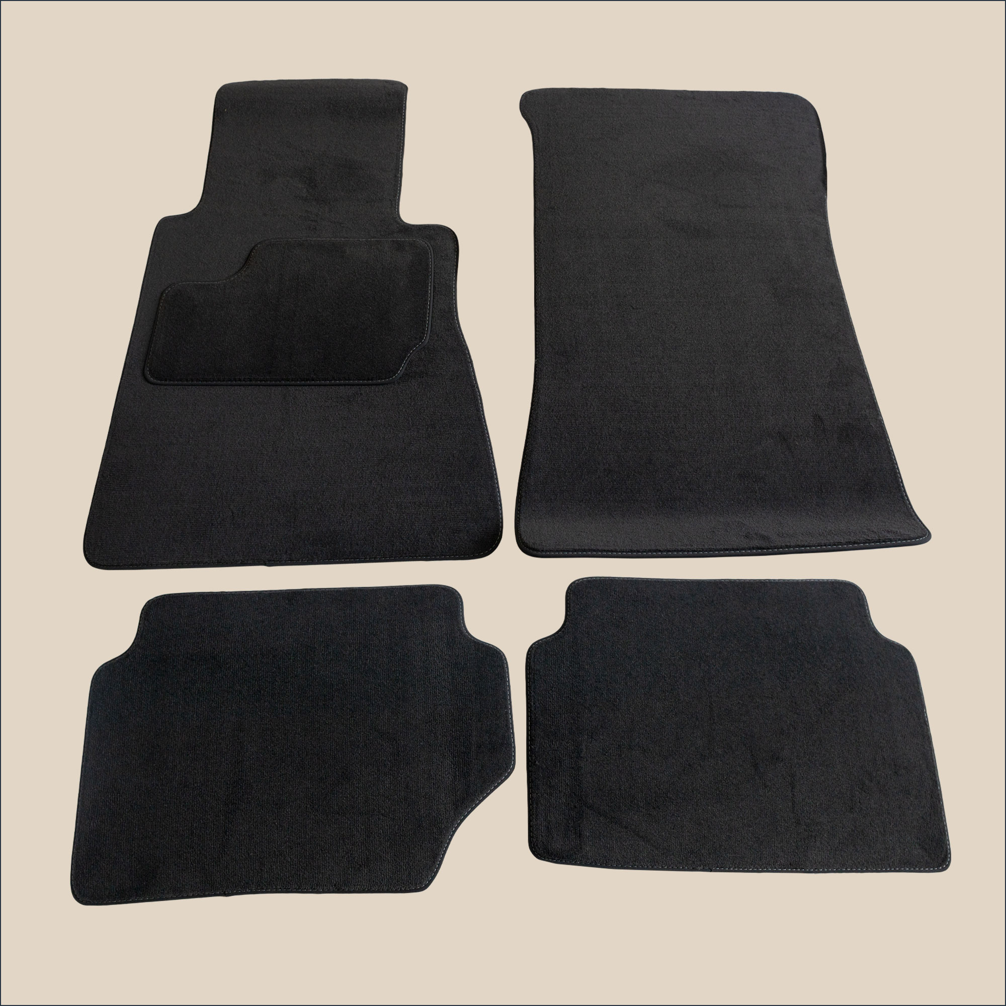 tapis surpiqure gris mercedes w123 coupe