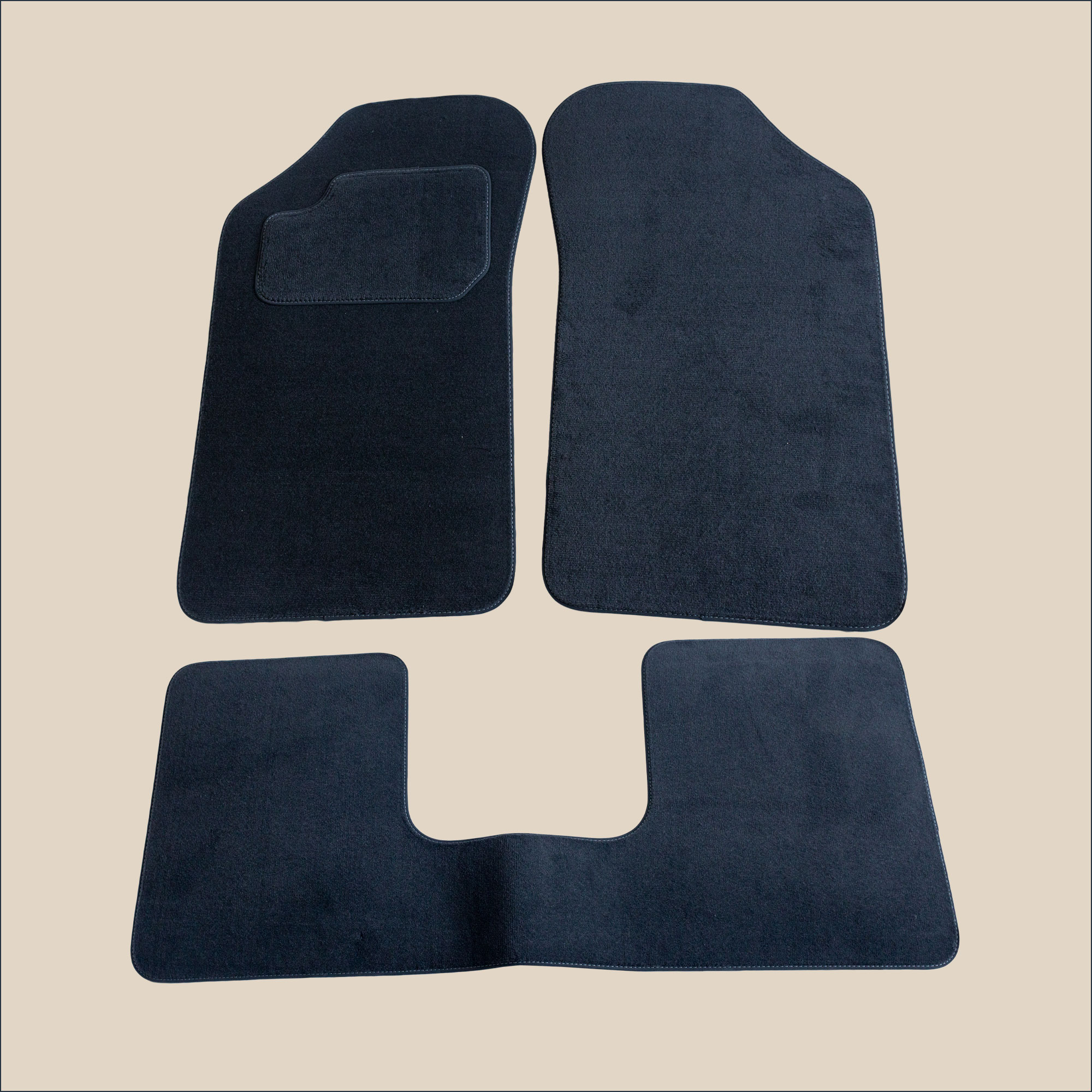 tapis surpiqure gris peugeot 205