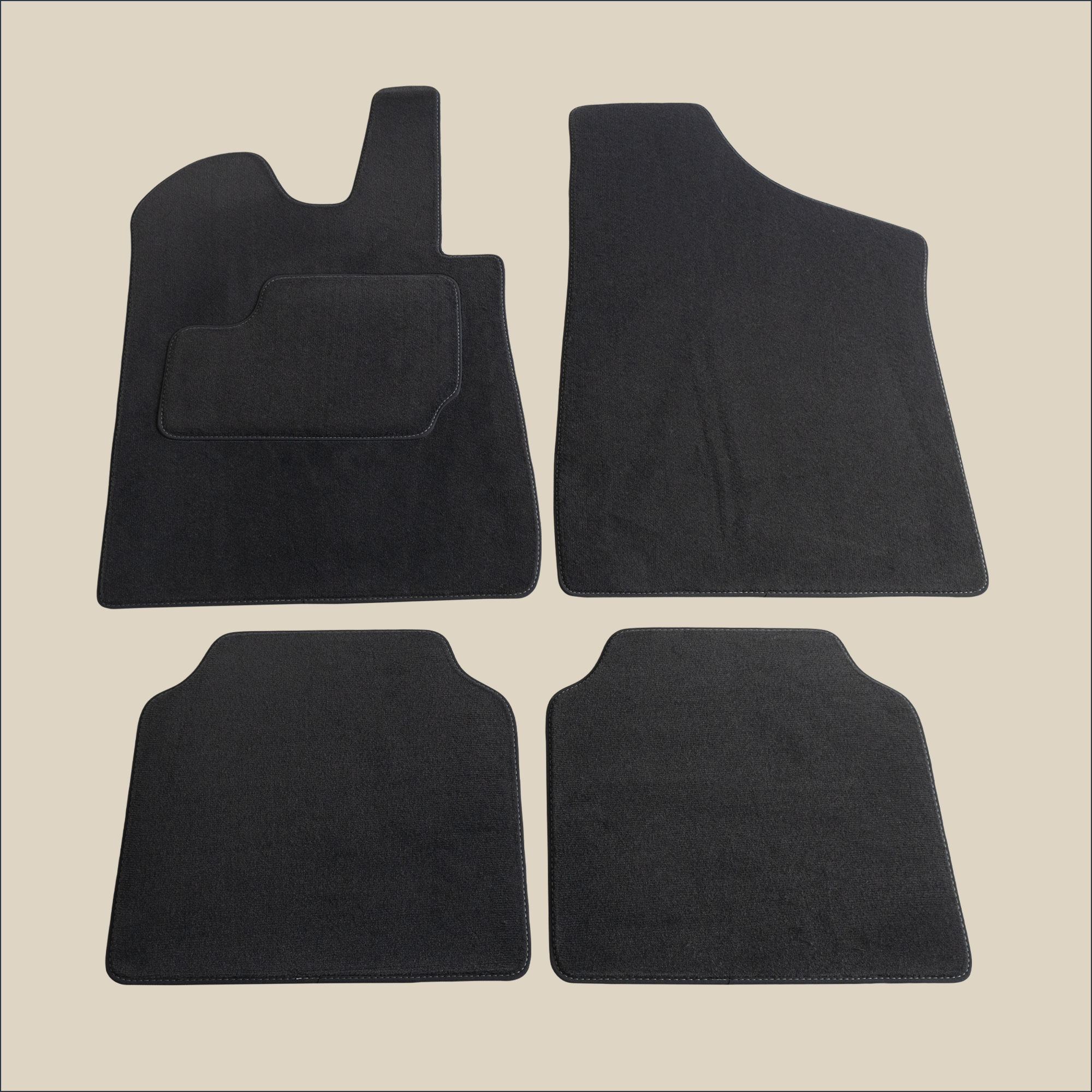 tapis surpiqure gris renault 30