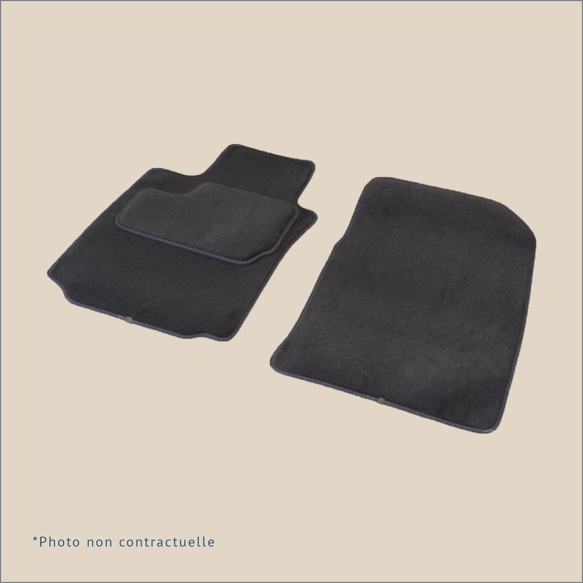 tapis avant surpiqure bleu