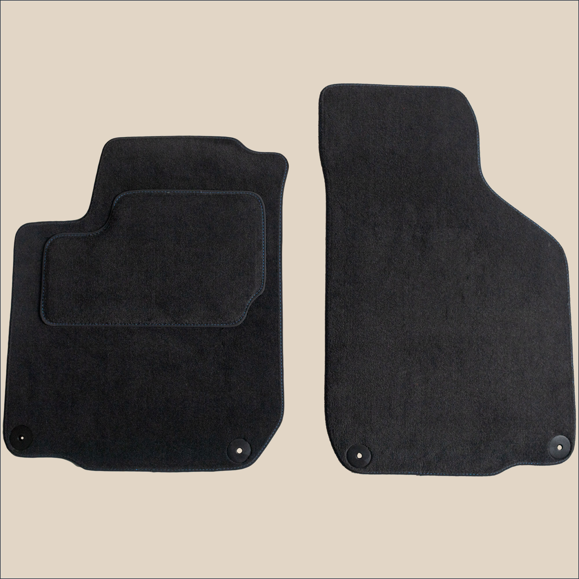 tapis avant surpiqure-bleu volkswagen new beetle