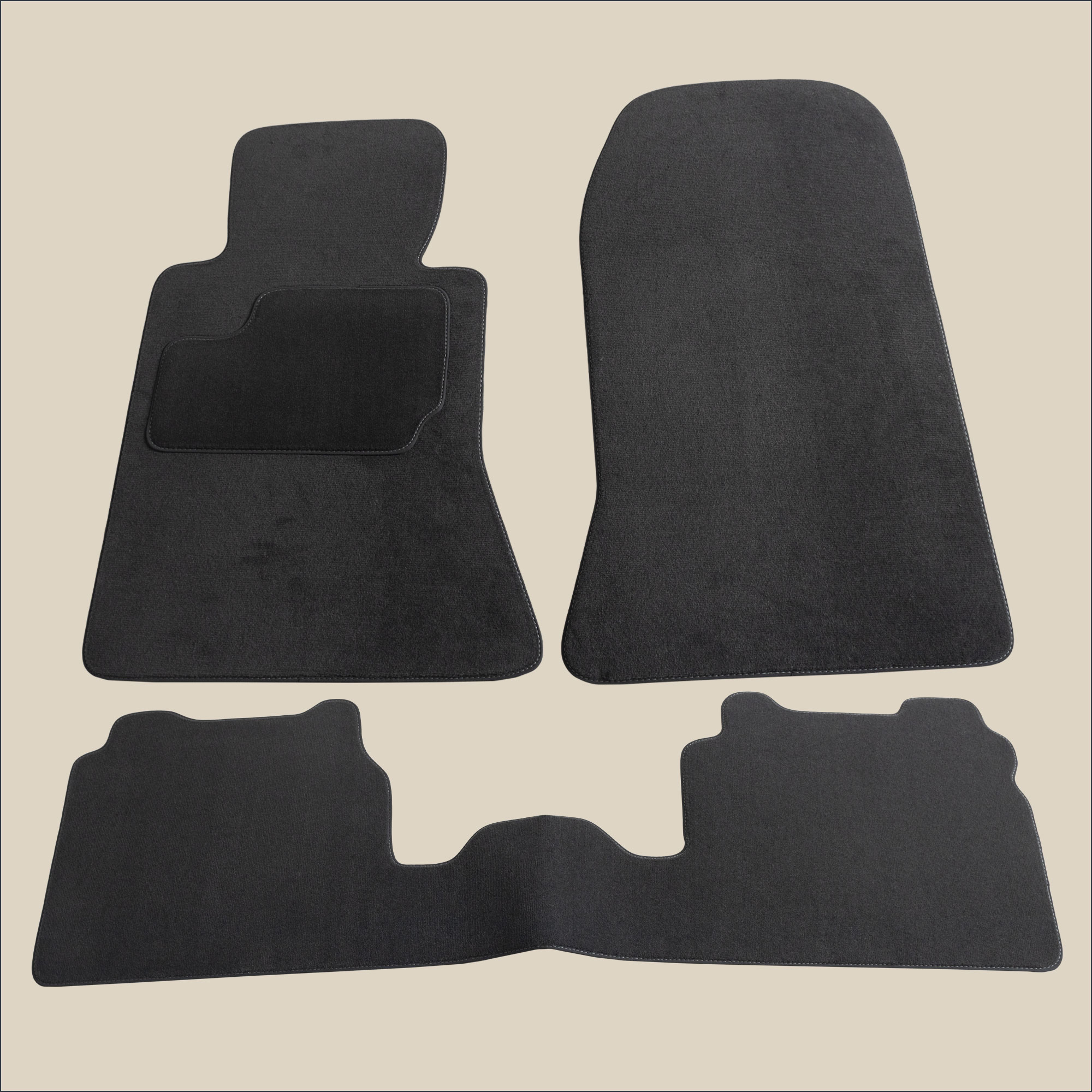tapis surpiqure gris mercedes w124 berline