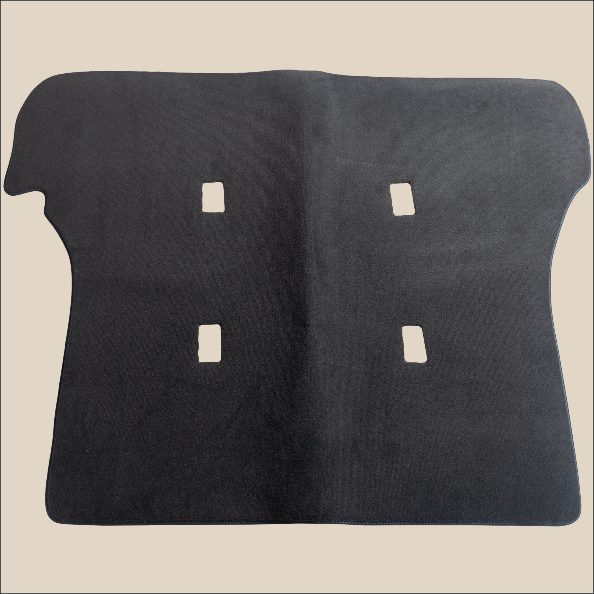 tapis de coffre surpiqure bleu-toyota land cruiser hdj 80 long