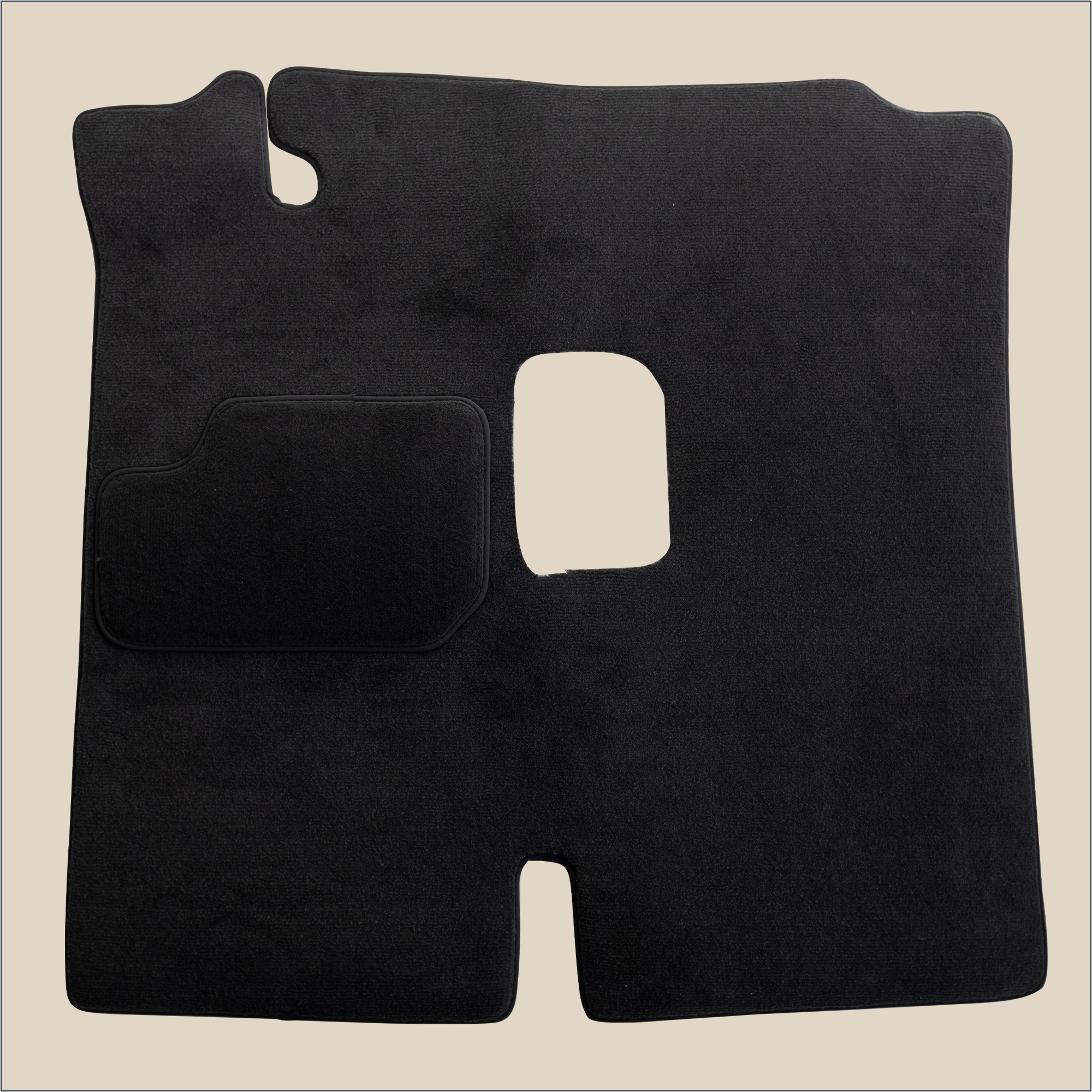 tapis surpiqure gris avant austin mini moke