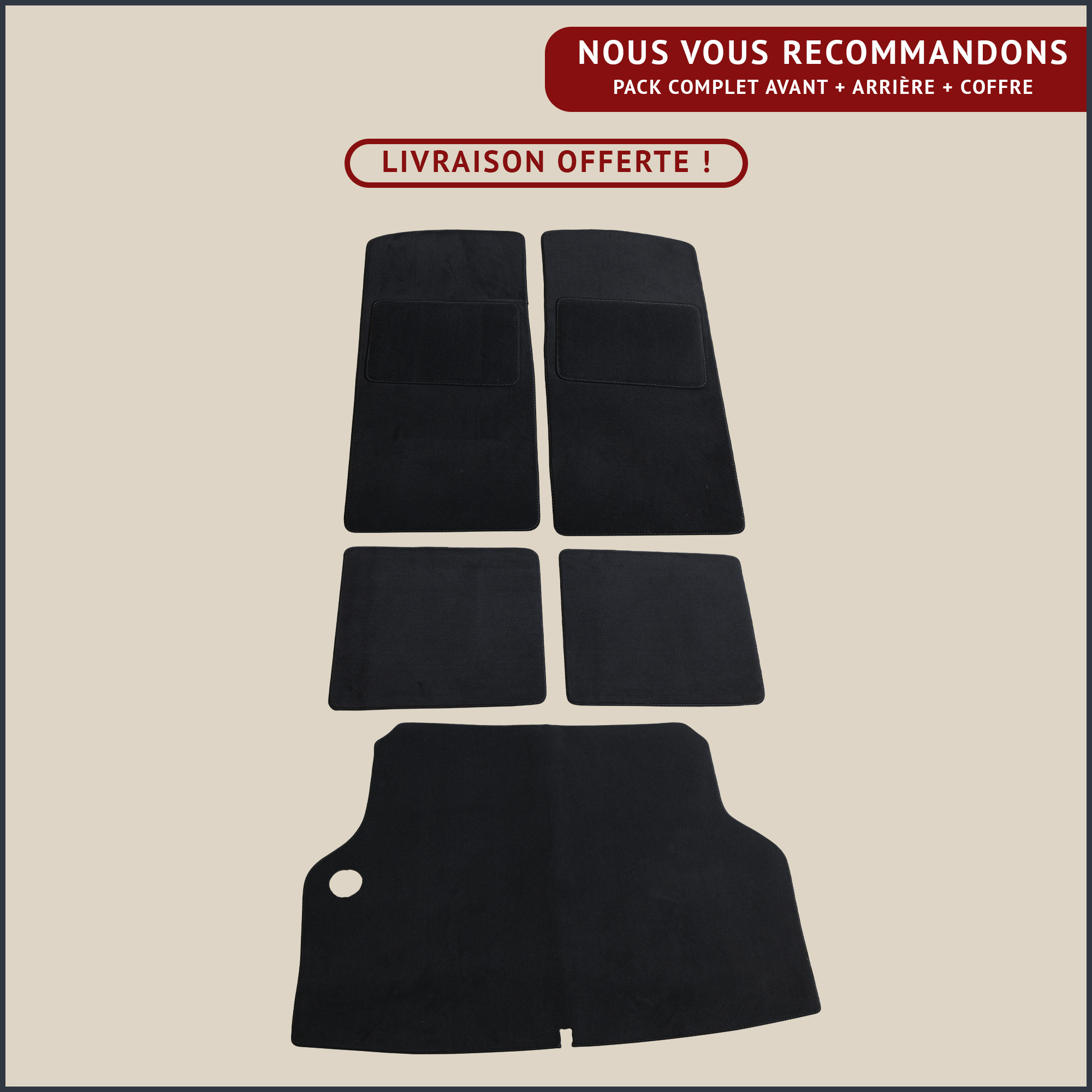 jeu de tapis complet pour peugeot 504 cabriolet