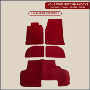 jeu de tapis complet rouge porsche 944