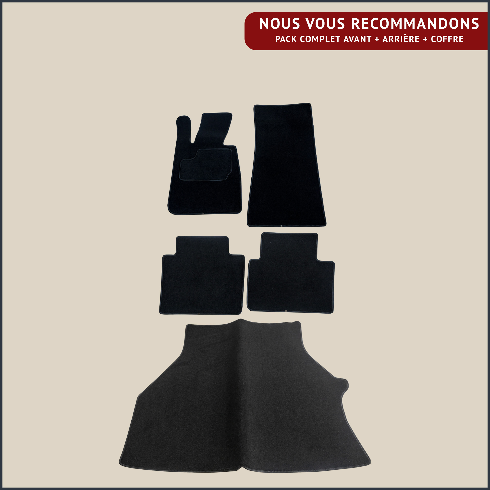 jeu de tapis noir pour bmw serie 6 e24 coupe