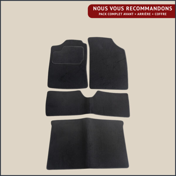 jeu de tapis noir pour Renault clio 1