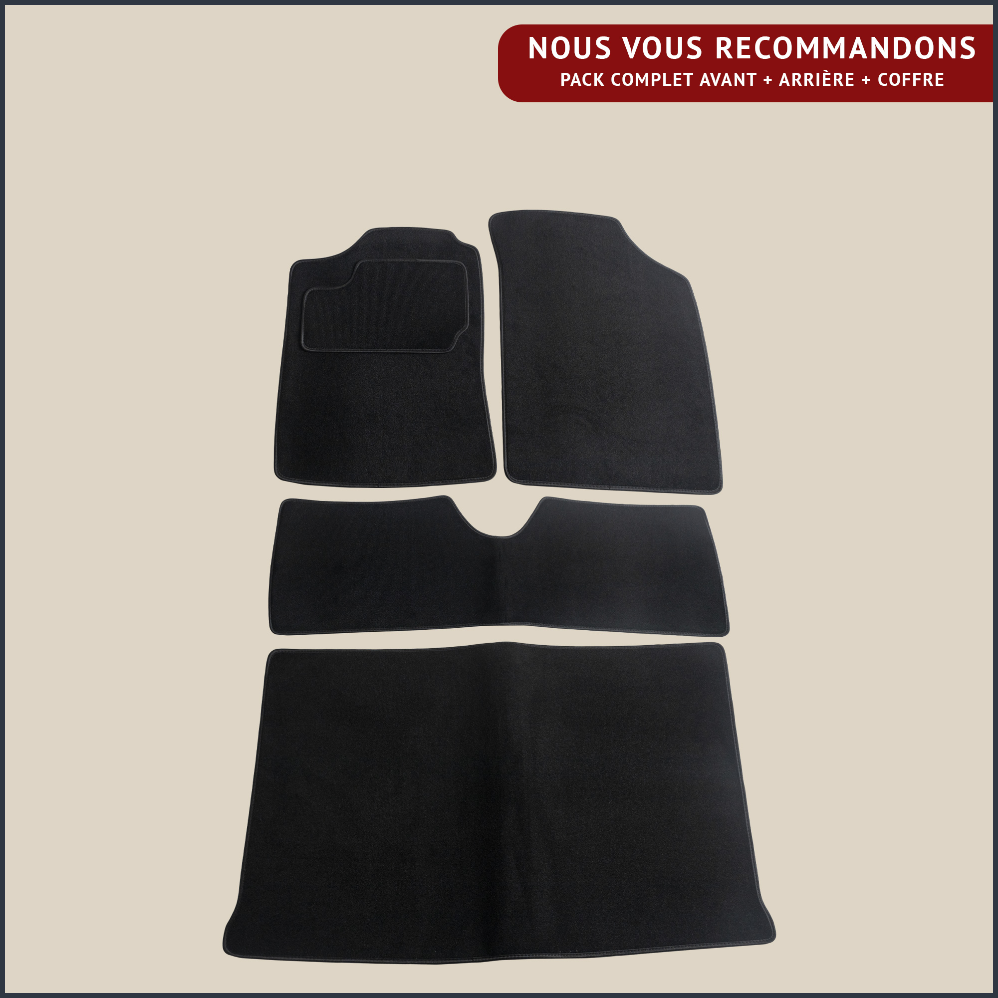 jeu de tapis noir renault super 5 5 portes