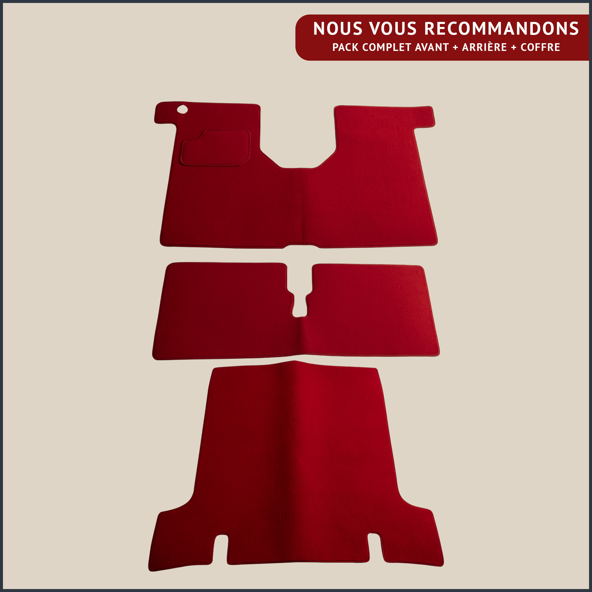 jeu de tapis complet rouge renault 4