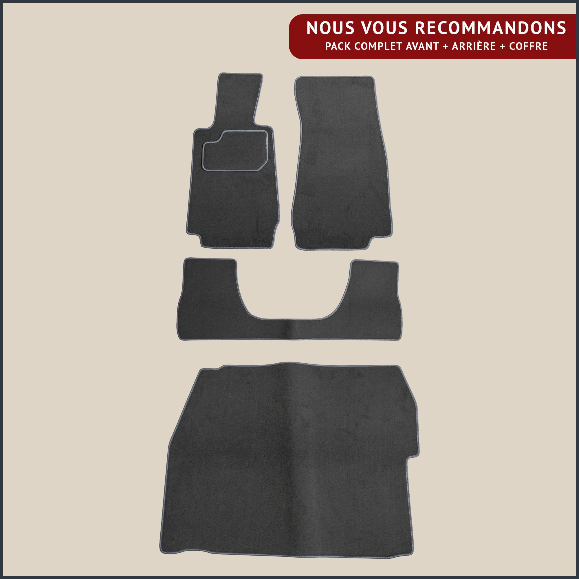 jeu de tapis gris bmw-serie 3 e30 cabriolet