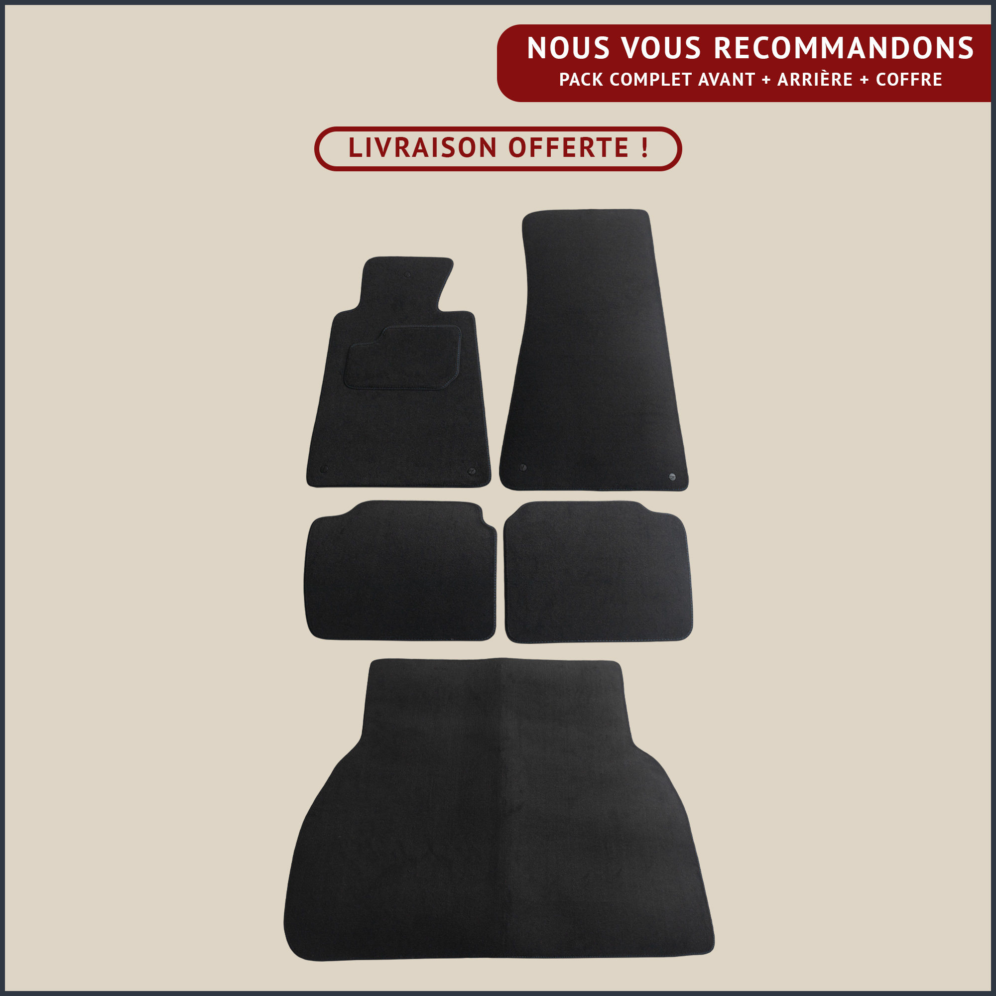 jeu de tapis complet pour bmw serie 5 e34 break