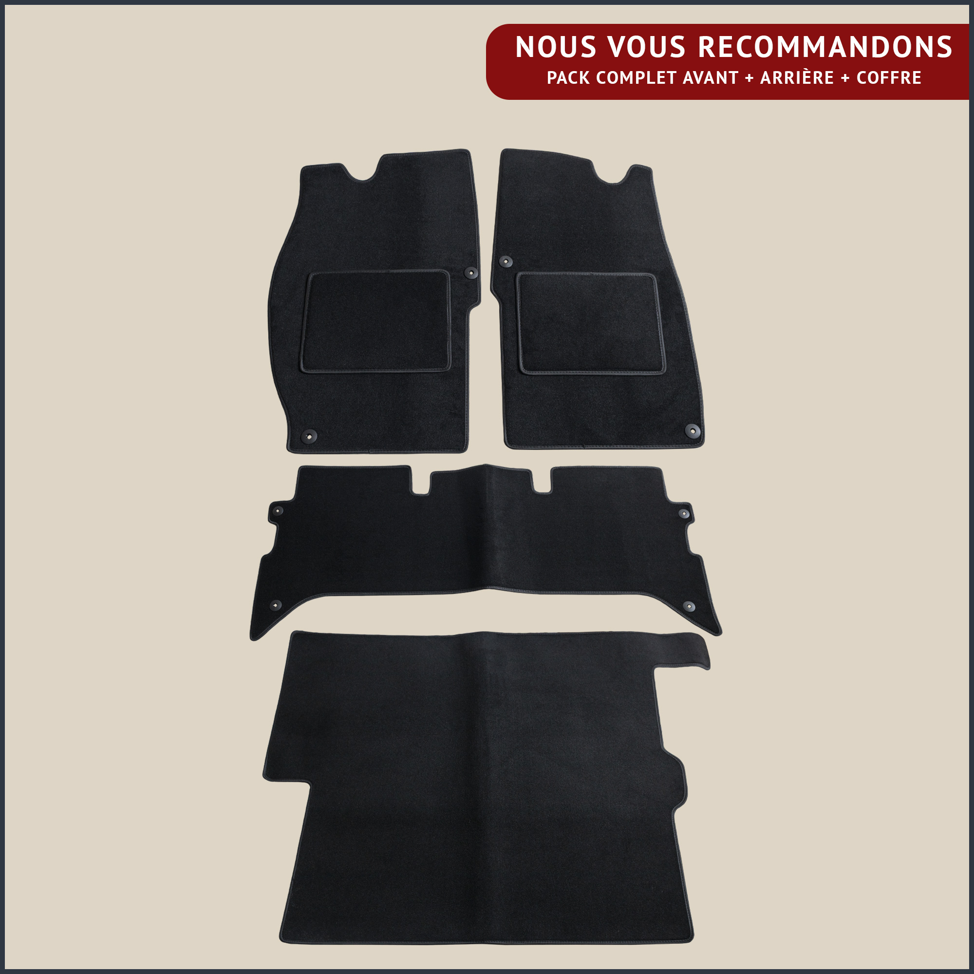 jeu de tapis noir land rover range rover