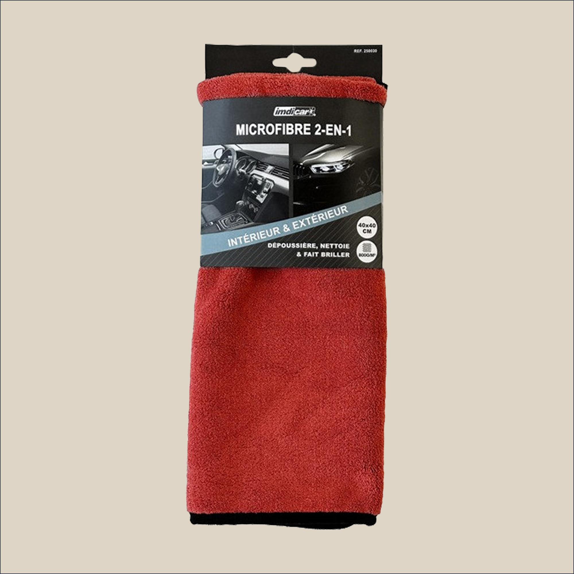 microfibre 2-en-1 40x40cm